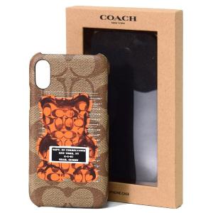 コーチ 小物 COACH コーティングキャンバス WhIsBe ウィズビー コラボ シグネチャー ヴァンダル ガミー ベア iPhoneX/Xs（iPhone10/10s）専用 ケース タン 76856