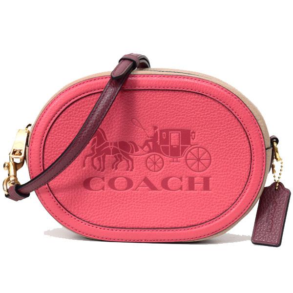 コーチ バッグ COACH  ぺブルレザー ホース アンド キャリッジ カラーブロック カメラバッグ...