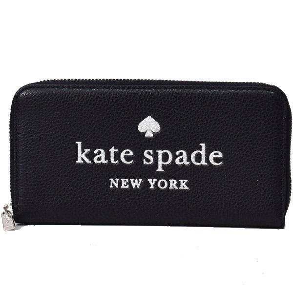 ケイト スペード 財布 katespade ぺブルレザー グリッター ラメ ロゴ ラージ コンチネン...