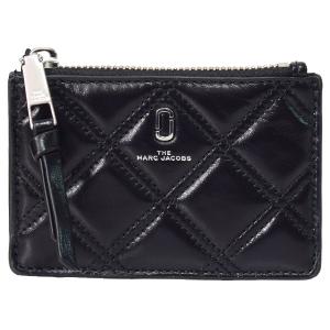 マークジェイコブス 小銭入れ MARC JACOBS 羊革 キルティング DOUBLE J ロゴ キーリング付き トップ ジップ マルチ ウォレット カードケース ブラック M0015865｜pike-st