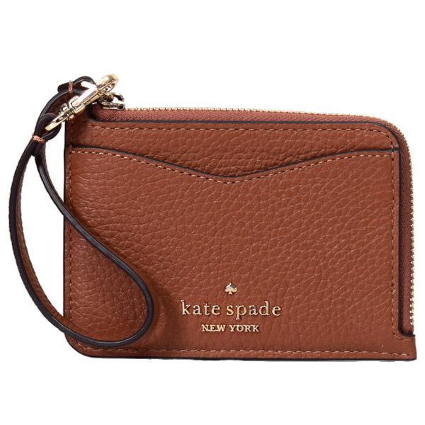 ケイトスペード コインケース katespade ぺブルレザー キーリング付 スモール カードホルダ...