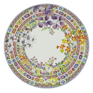 GIEN 並行輸入品 ジアン(Gien)ミルフルール カナッペプレート 16.5cm