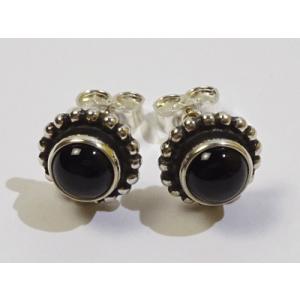ジョージジェンセン  ピアス９ ブラックオニキス 直径0.9cm