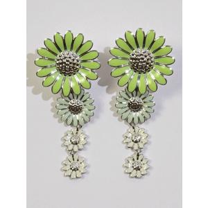 ジョージジェンセン  ピアス スティーヌ・ゴヤ Daisy(ホワイト/グリーン)ラージ 4.2cm
