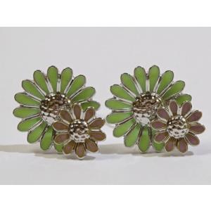 ジョージジェンセン  ピアス スティーヌ・ゴヤ Daisy グリーン/ピンク 1.3cm