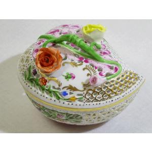 ヘレンド（HEREND） 小物入れ(直径:17cm) ヴィクトリアブーケ装飾