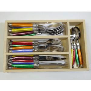 ライヨール ラギオール  ディナーカトラリー24ピースセット 木箱入り 6色ミックスカラー