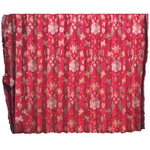 プリーツ仮眠カーテン 金華山 花かご緑 アコーディオン式 トラック用品