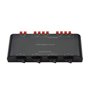 ADWITS 4チャンネルスピーカースイッチャーセレクタボックス スピーカーセレクター 端子クラップ付き 1入力→4出力