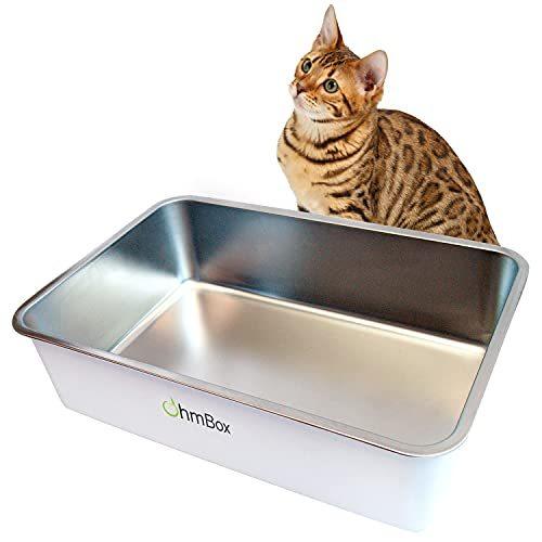 Ohmaker s OhmBox - Stainless Steel Cat Litter Box,...