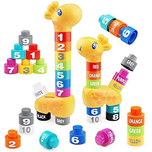 MOONTOY Giraffe Stacking Toys-12PCS Number Buildin...