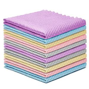 Microfiber Cloth Cleaning Rags Nanoscale Glasses Cleaning Towels for Kitche｜pinkcarat