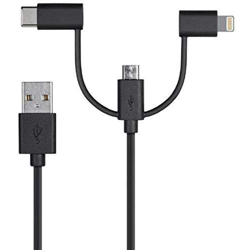 Monoprice Apple MFI認定USB to Micro USB + USB C + Li...