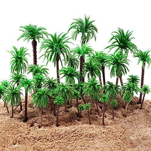 48 Pieces Plastic Model Tree Layout Rainforest Tra...