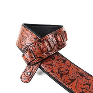 Walker & Williams G-973 Latigo Tan Western Embossed Strap with Soft Padded｜pinkcarat