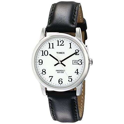Timex Men s T2H281 Easy Reader 35mm Black Leather ...