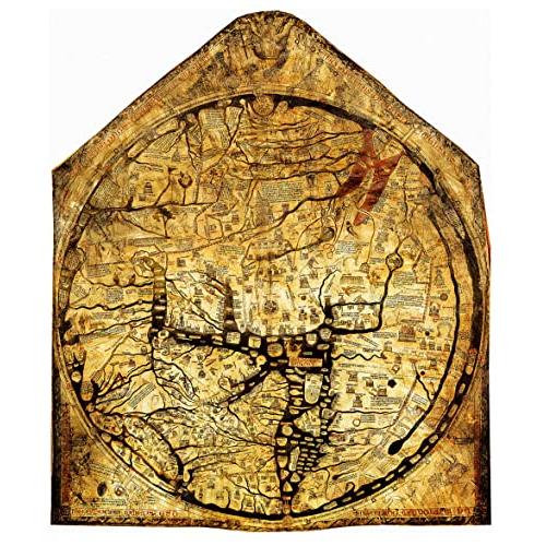 Hereford Mappa Mundi 世界地図 - 1300年代中世装飾ギフト - 中世の壁アー...