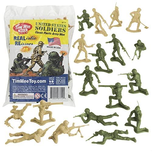 TimMee Plastic Army Men - OD Green vs Tan 48pc Toy...