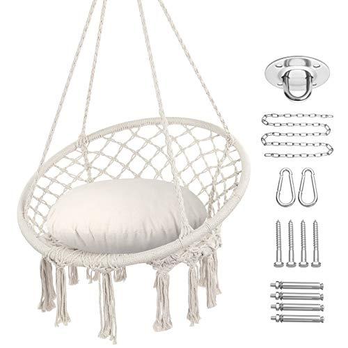 Y- STOP Hammock Chair Macrame Swing, Max 330 Lbs, ...