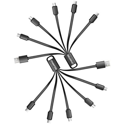 CHAFON Multi Charging Cable Short, 2Pack 6 in 1 Mu...