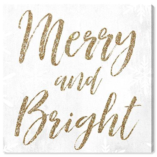 Merry and Bright Glitter Contemporary Canvas Wall ...
