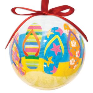 Flip Flop Design Hanging Ball Christmas Ornament High Gloss Resin by Cape Sの商品画像
