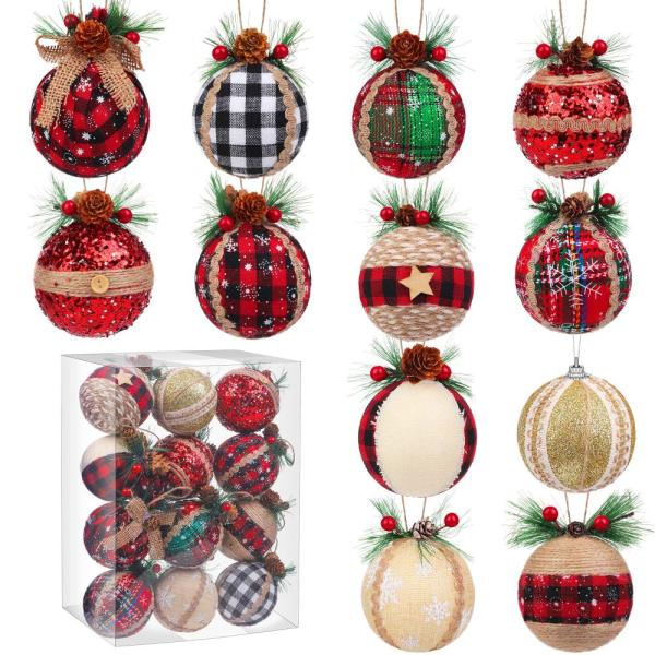 ADXCO 12 Pack Christmas Tree Ball Ornaments 3.15 I...