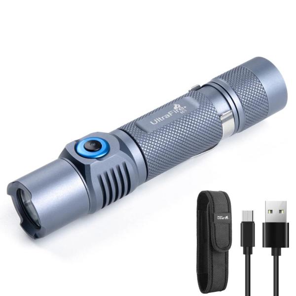 UltraFire EC1 Rechargeable Flashlight with Holster...