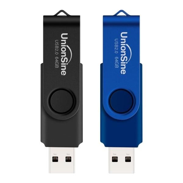 USBメモリ 64GB 2個セット UnionSine USB2.0 USBメモリー 64ギガ フラ...