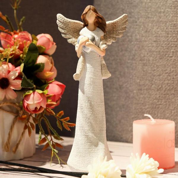 天使の像と置物 - 手彫り 守護天使 - 愛に囲まれている - 天使 コレクターフィギュア デイジー...