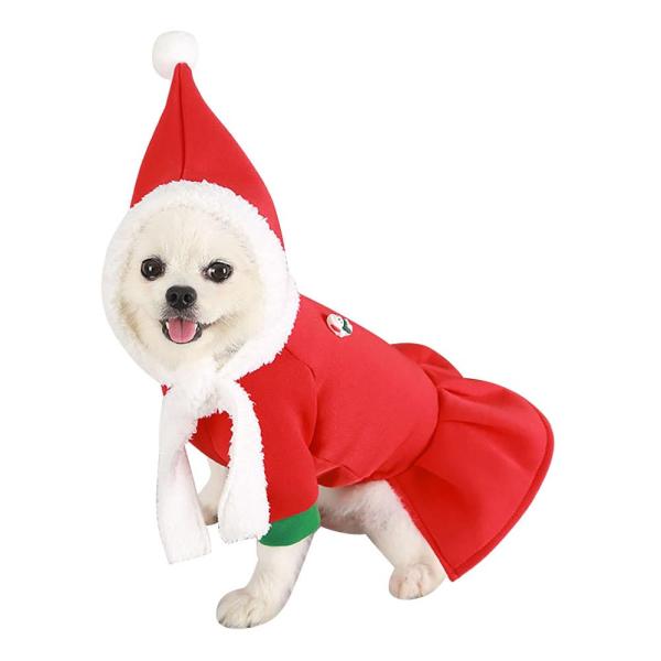 Mogoko Christmas Hat Dog Costume, Funny Pet Santa ...