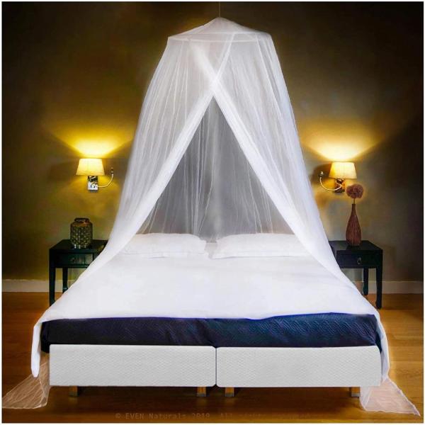 EVEN NATURALS 高級蚊帳 ベッド用 Lサイズ シングルからキングサイズ 細穴 メッシュ3...