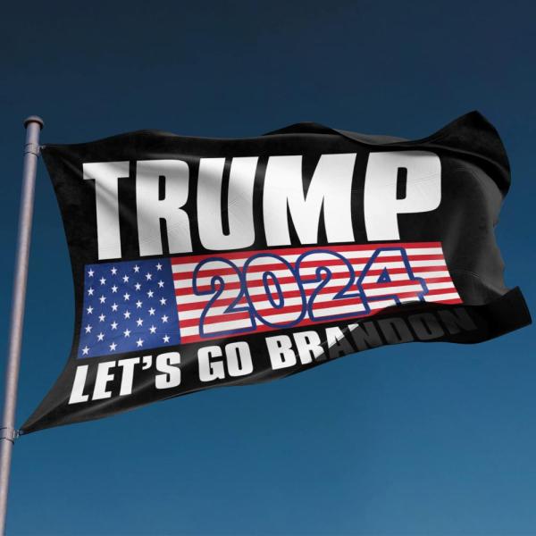 Double Sided Trump 2024 Flag with Lets Go Brandon ...