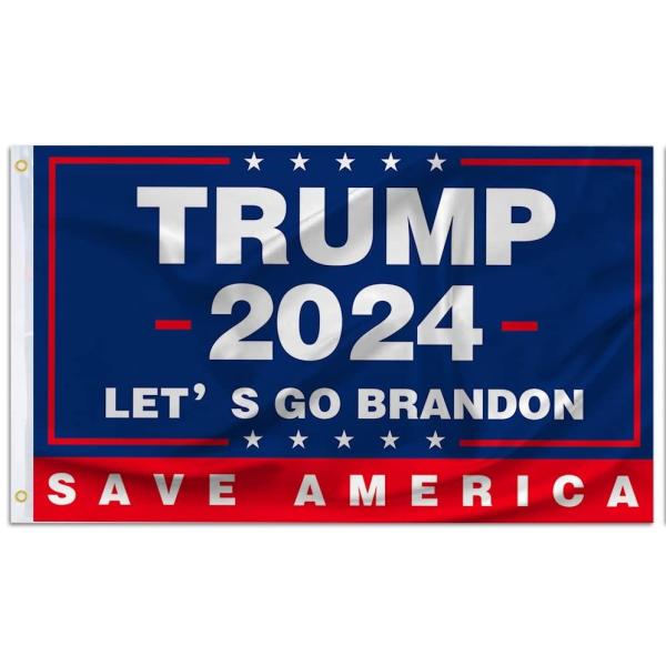 Trump 2024 Save America 3X5Ft Flags with Brass Gro...