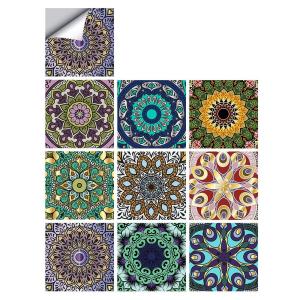 25 PCS Mandala Style Tile Sticker, 4x4 Inch(10x10cm) Traditional DIY Murals