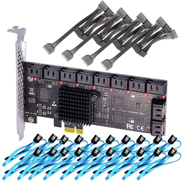 GLOTRENDS PCIe SATA アダプターカード、20 ポート SATA III 6Gbps...