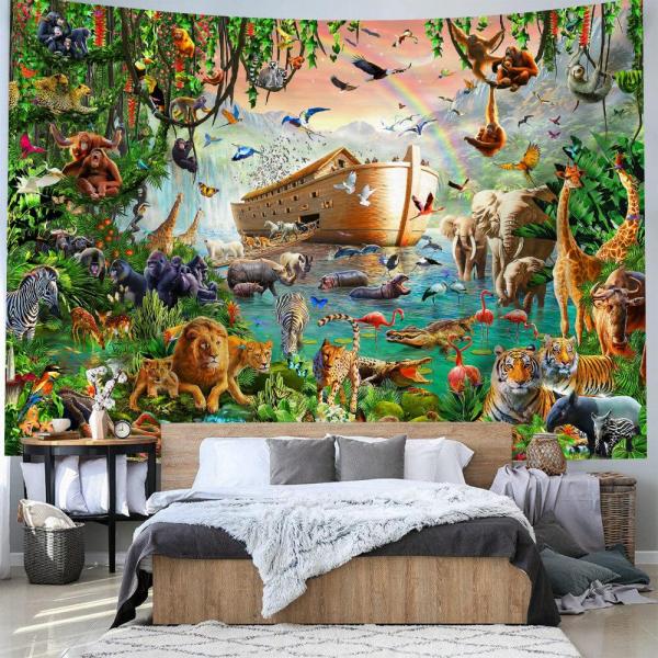 SGYJW Forest Animal Tapestry Tropical Lion Tiger C...