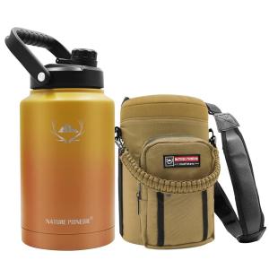 NATURE PIONEOR 128OZ Vacuum Insulated Water Bottle Set with Carrying Holder｜pinkcarat