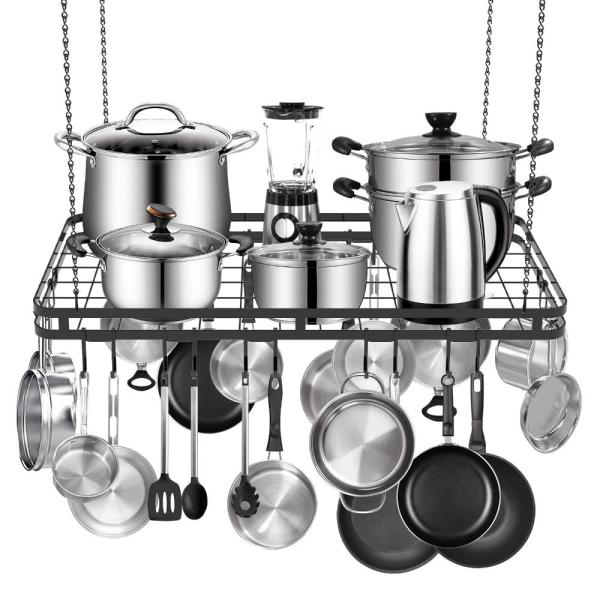 Amtiw 31.5 Inches Ceiling Pot Rack and Pan Rack fo...