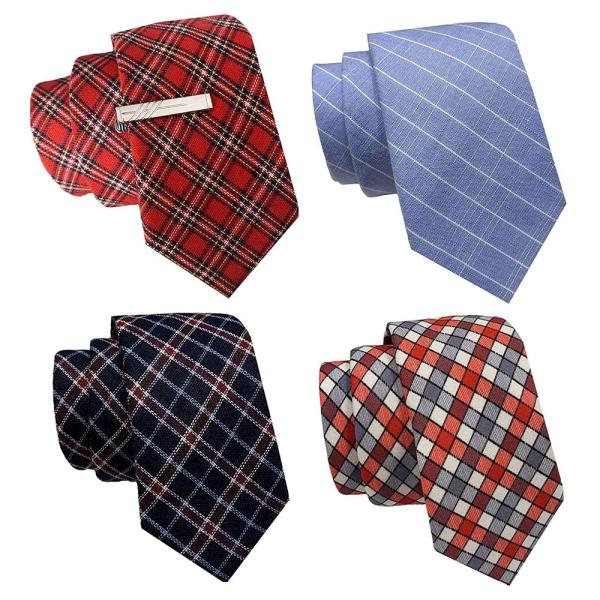 Tipabo Men s Neckties, 4/12 Lot Classic Cotton Han...