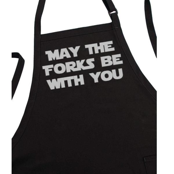 May The Forks Be With You Black Star Wars Aprons