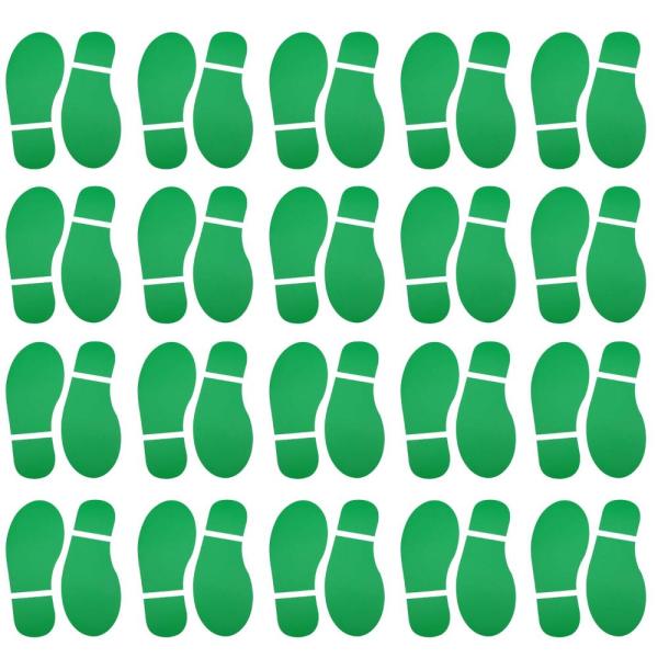 20 Pairs 40 Prints Green Kids Size Shoes Footprint...