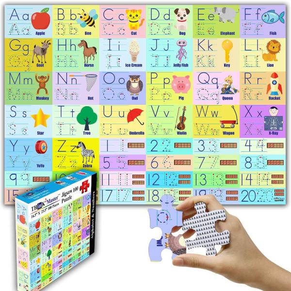 Think2Master Colorful Alphabet &amp; Numbers 100 Piece...