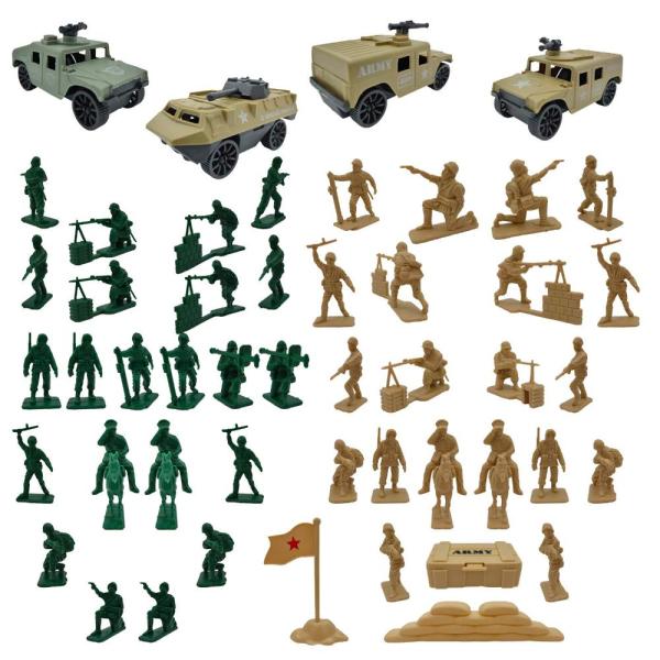 Army Men Playset Military Weapons Accessories 56 P...