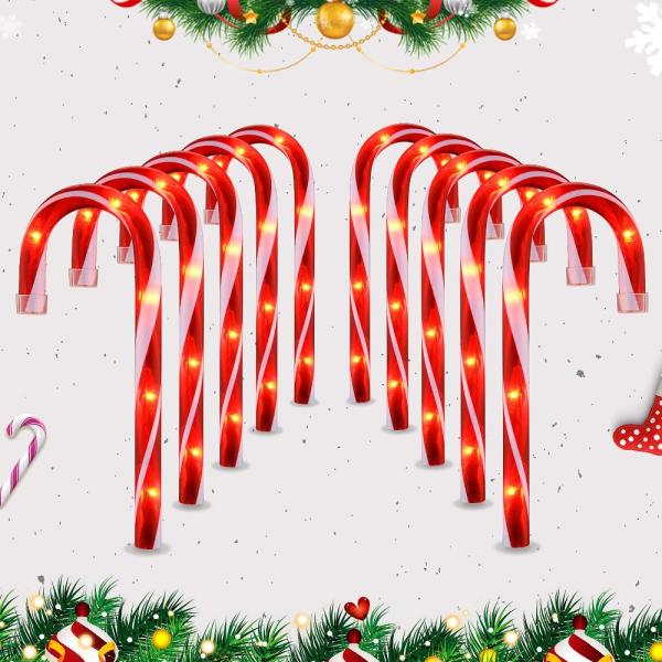 Ultimate Unicorn 10  Christmas Candy Cane Lights (...