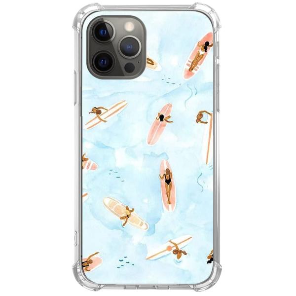 夏 エステ サーフケース iPhone 11 Pro Max対応 ブルー 水彩 サーフィンケース i...