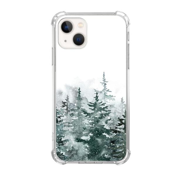 冬の松の木ケース iPhone 14 Plus対応 雪の森のアート 美しいケース iPhone 14...