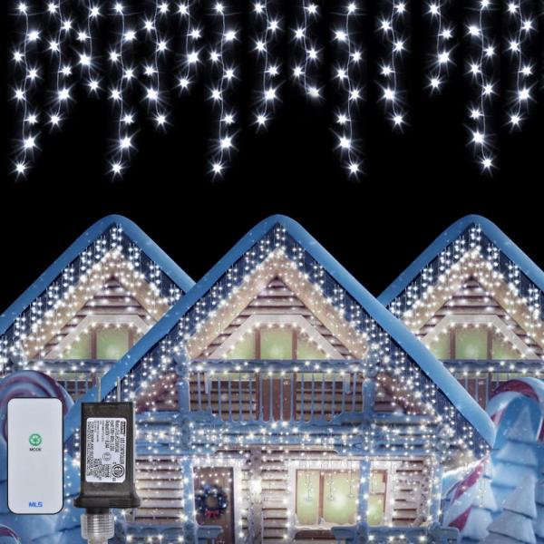 360 LED Christmas Icicle Lights Outdoor, 60 Drops ...