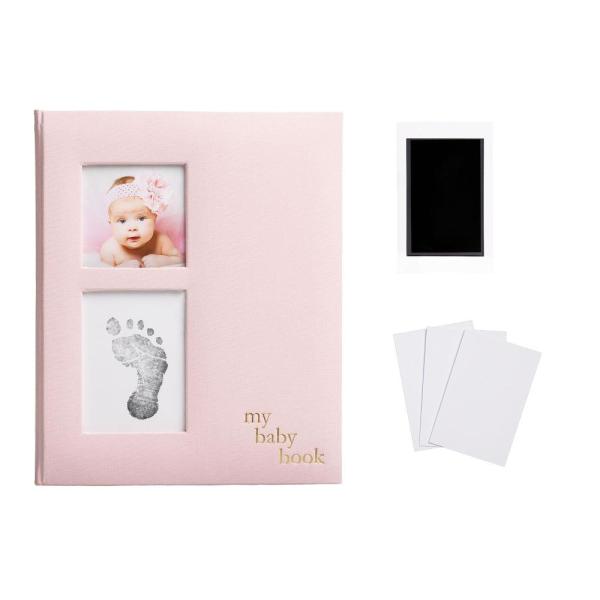 Pearhead Linen Baby Memory Book and Clean-Touch In...