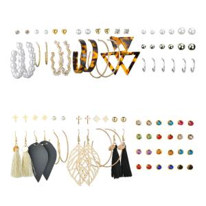 Ofeiyaa 45 Pairs Tassel Earrings Set for Women Girls Cross Dangle Earrings｜pinkcarat